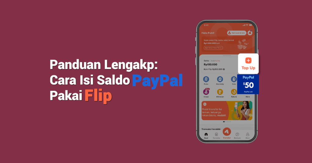 Cara isi saldo PayPal Pakai Flip