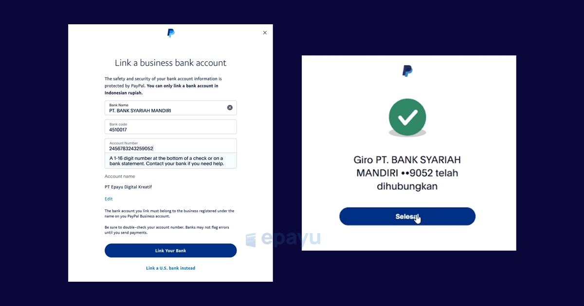 Cara Menambahkan Rekening BSI ke PayPal